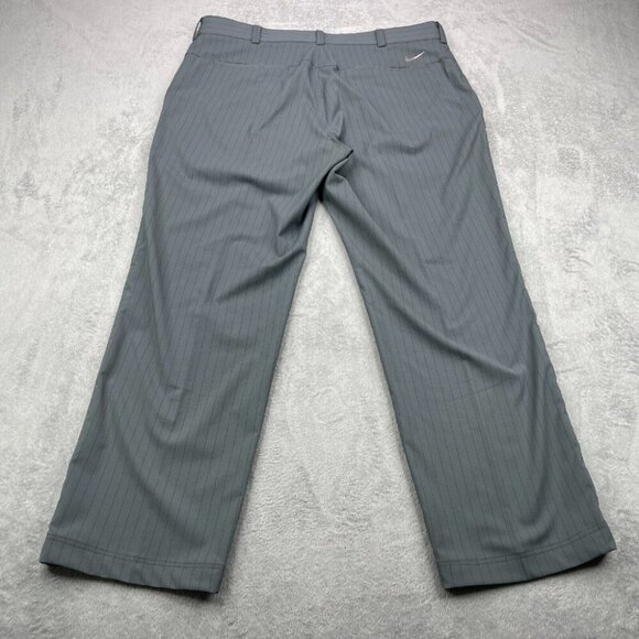 Nike Tour Performance Golf Pants Mens 35x28 Gray Pinstripe Stretch Straight Leg - Picture 7 of 15